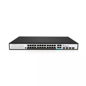 سوئیچ شبکه مدیریتی لایه دو+ poe 24 پورت گیگابیت و 4 پورت فیبرنوری